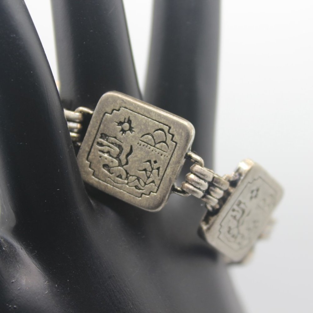 Vintage Silver Plated Panel Bracelet